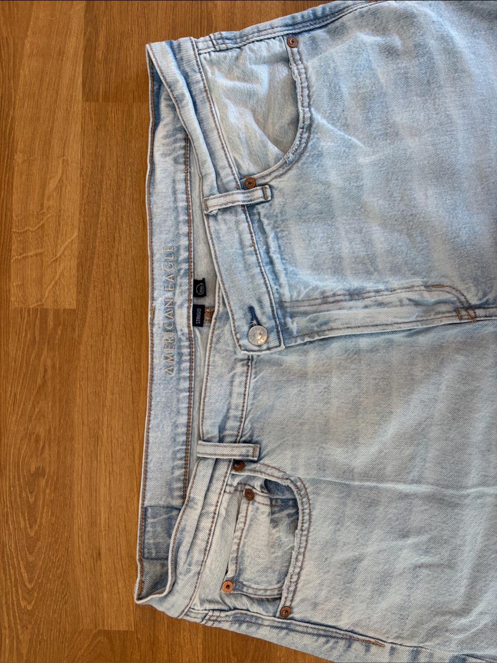 American Eagle Outfitters Strigid Wide Leg Light Blue Jeans